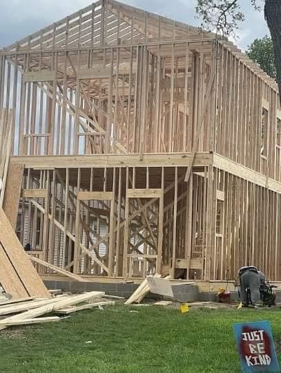 Two-story framing in progress